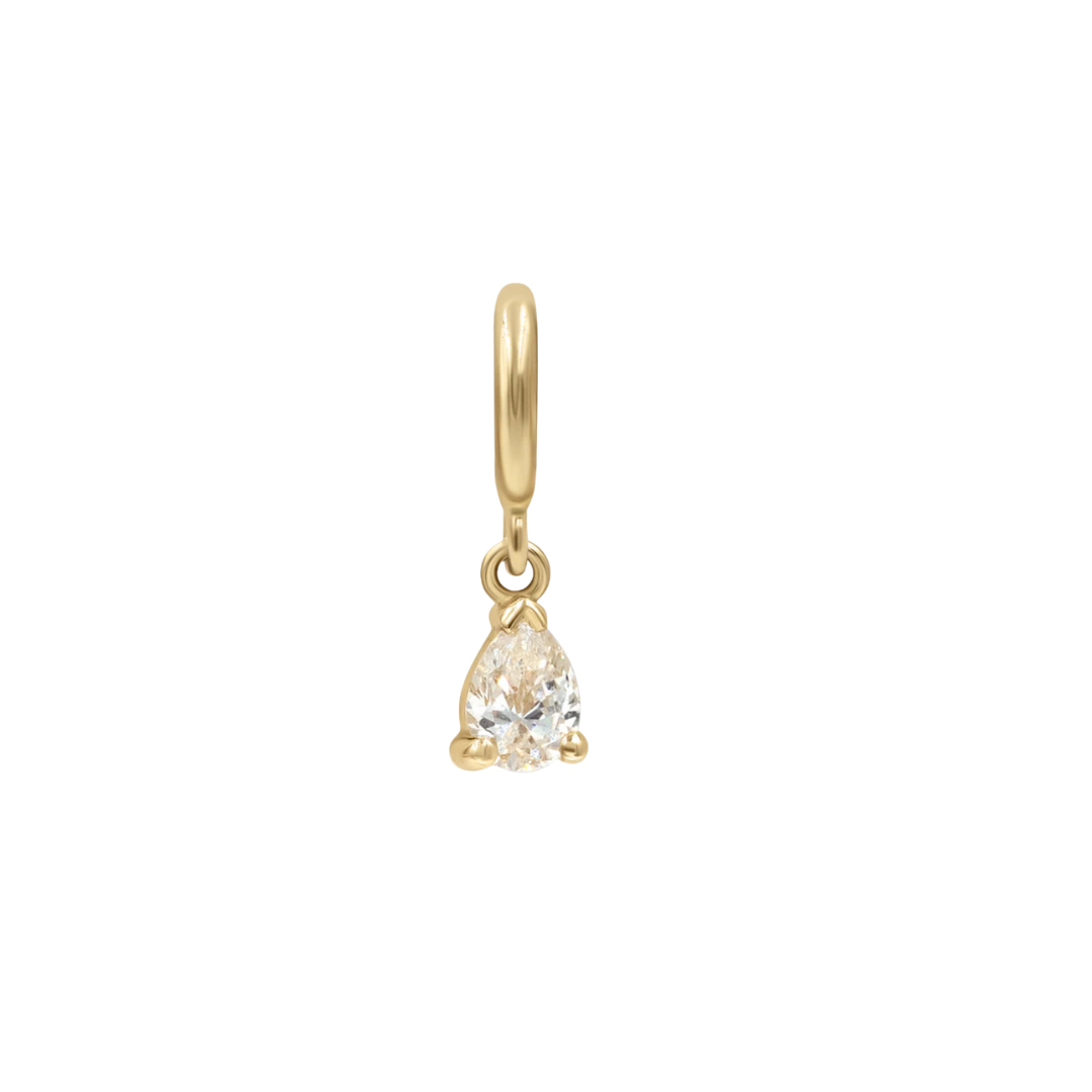 April Birthstone   Pear White Diamond cz