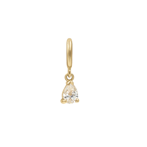 April Birthstone   Pear White Diamond cz