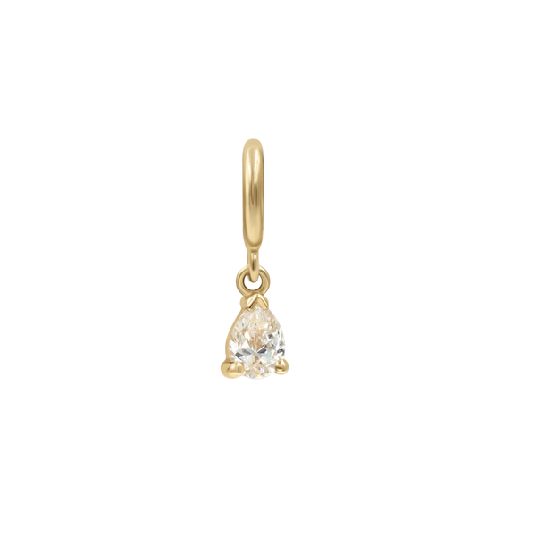 April Birthstone   Pear White Diamond cz