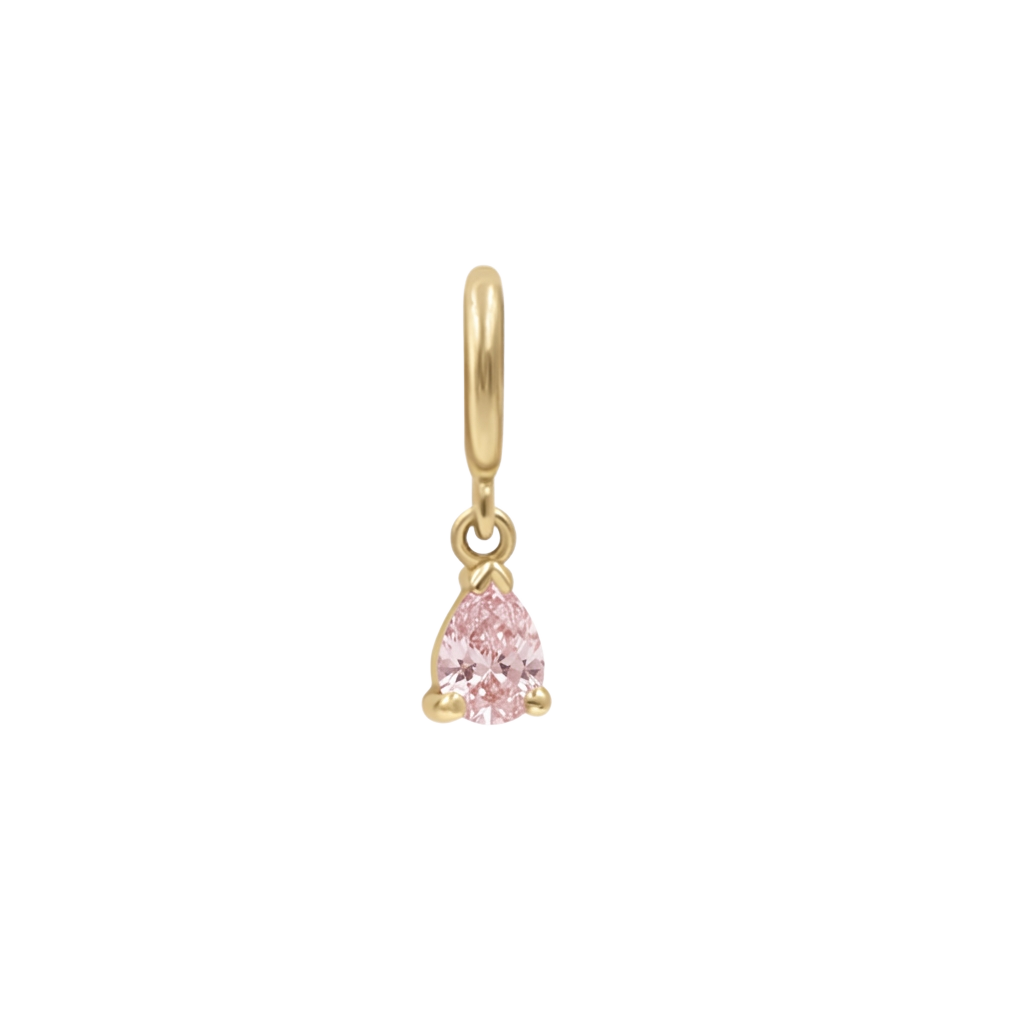 April Birthstone | Pear Pink Diamond cz