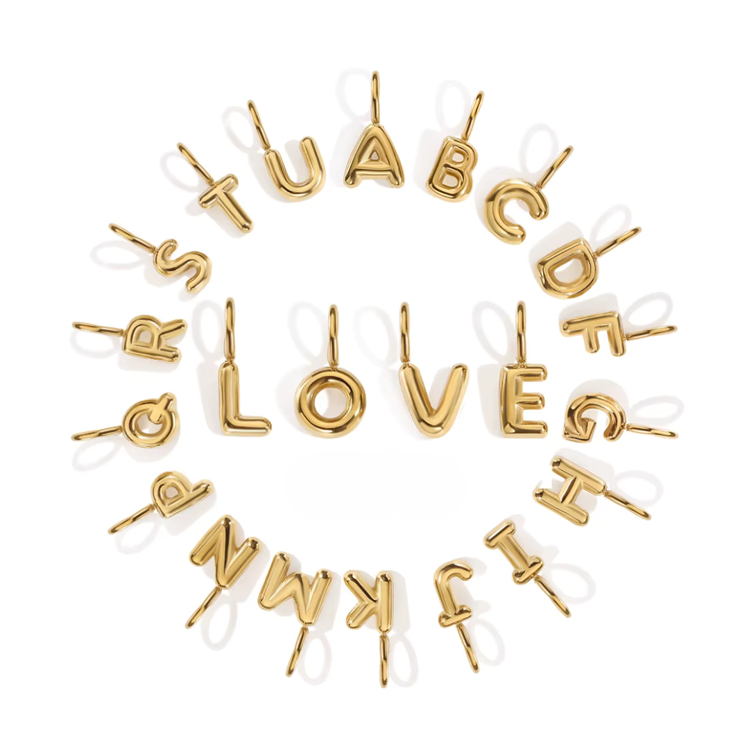 Bubble Letter Charm: A to Z