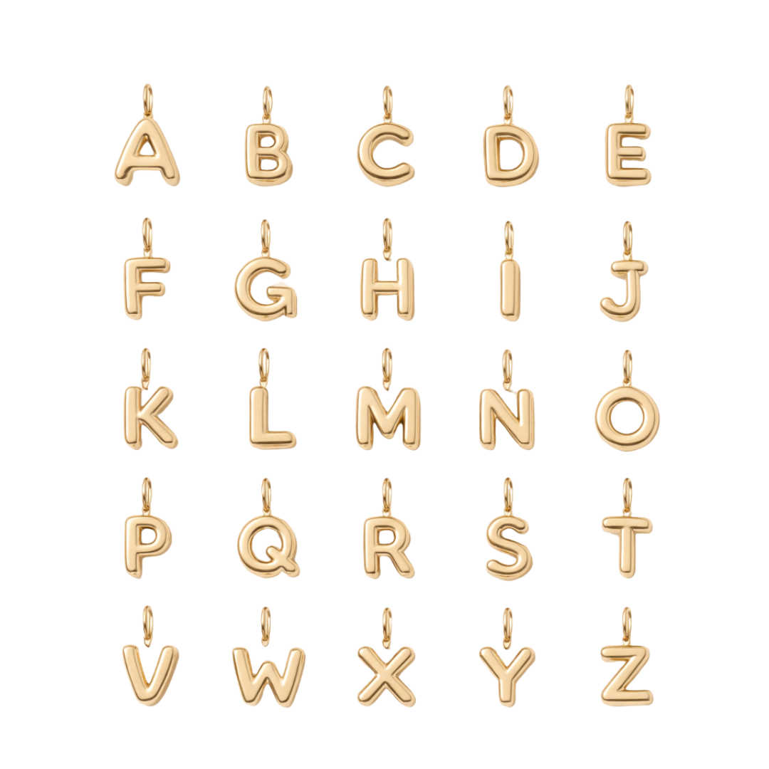 Bubble Letter Charm: A to Z