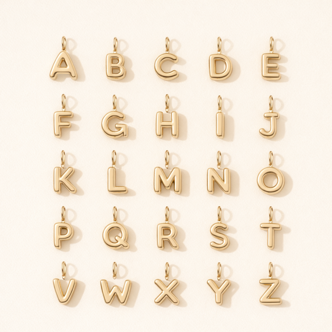 Bubble Letter Charm: A to Z