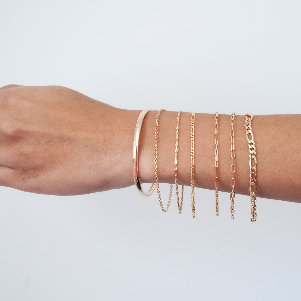 Paperclip Base Chain Bracelet - Gold Filled