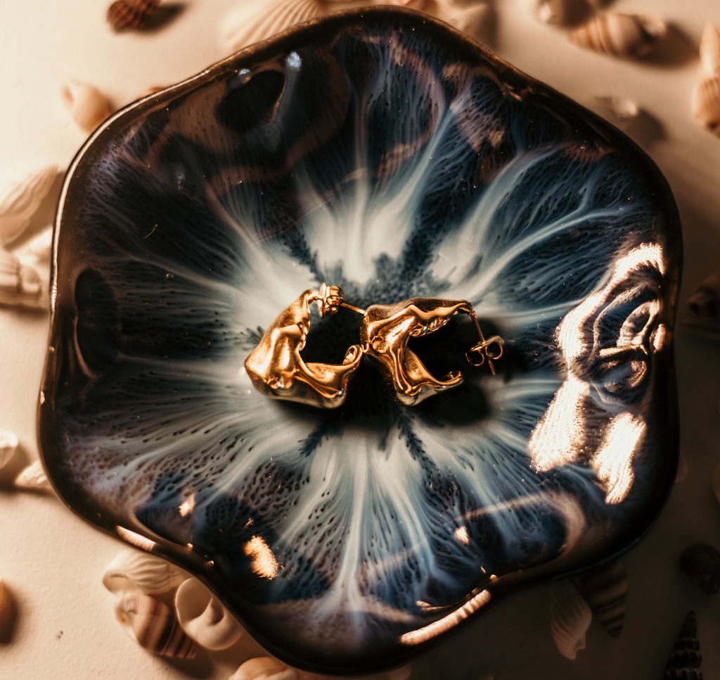 Aura Geometric Gold Earrings