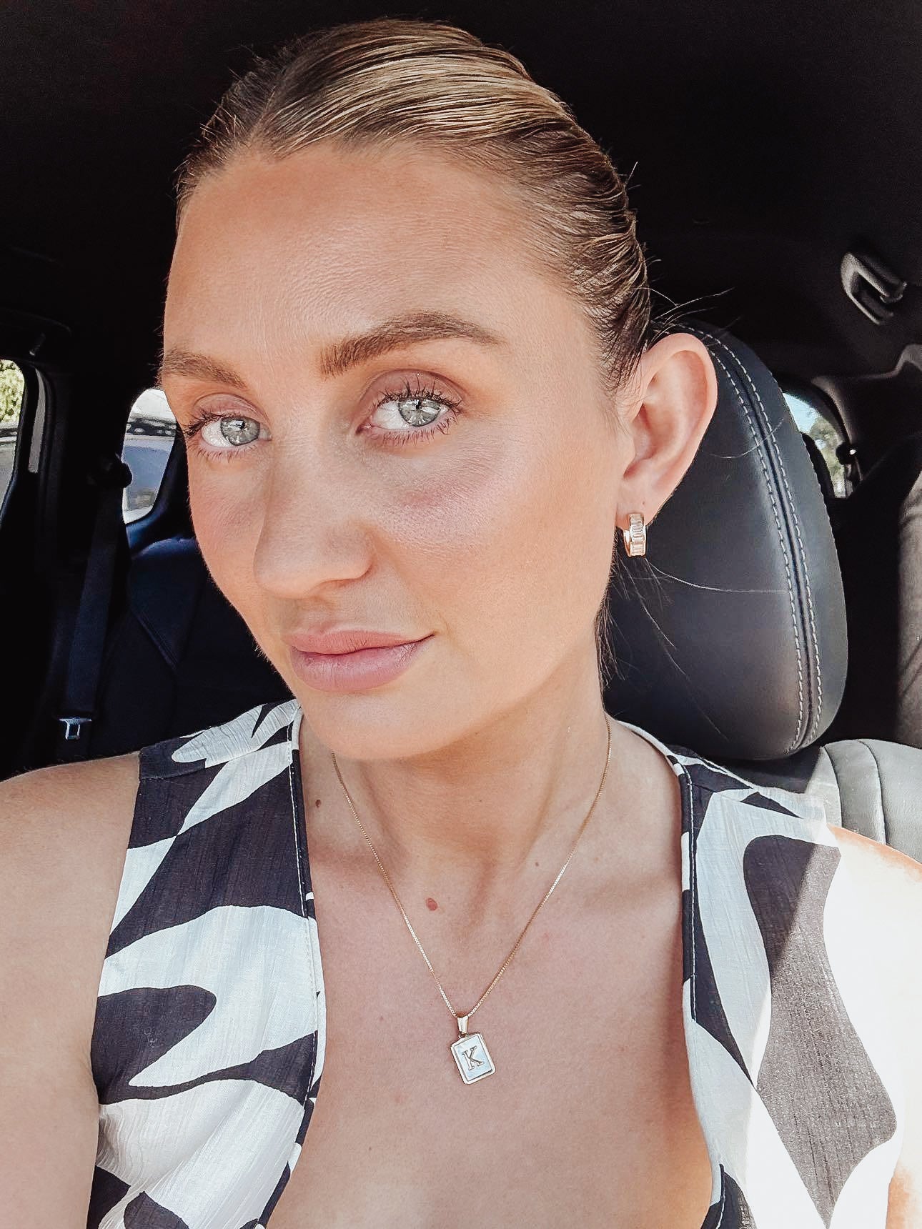 Mother of Pearl Initial Necklace A-Z