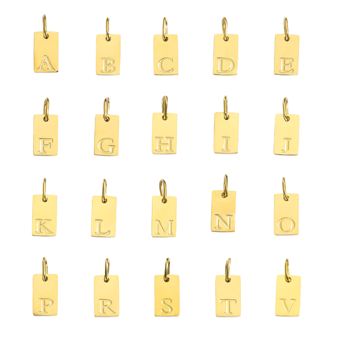 Initial Bar Charm: A to Z