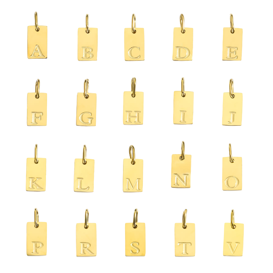 Initial Bar Charm: A to Z