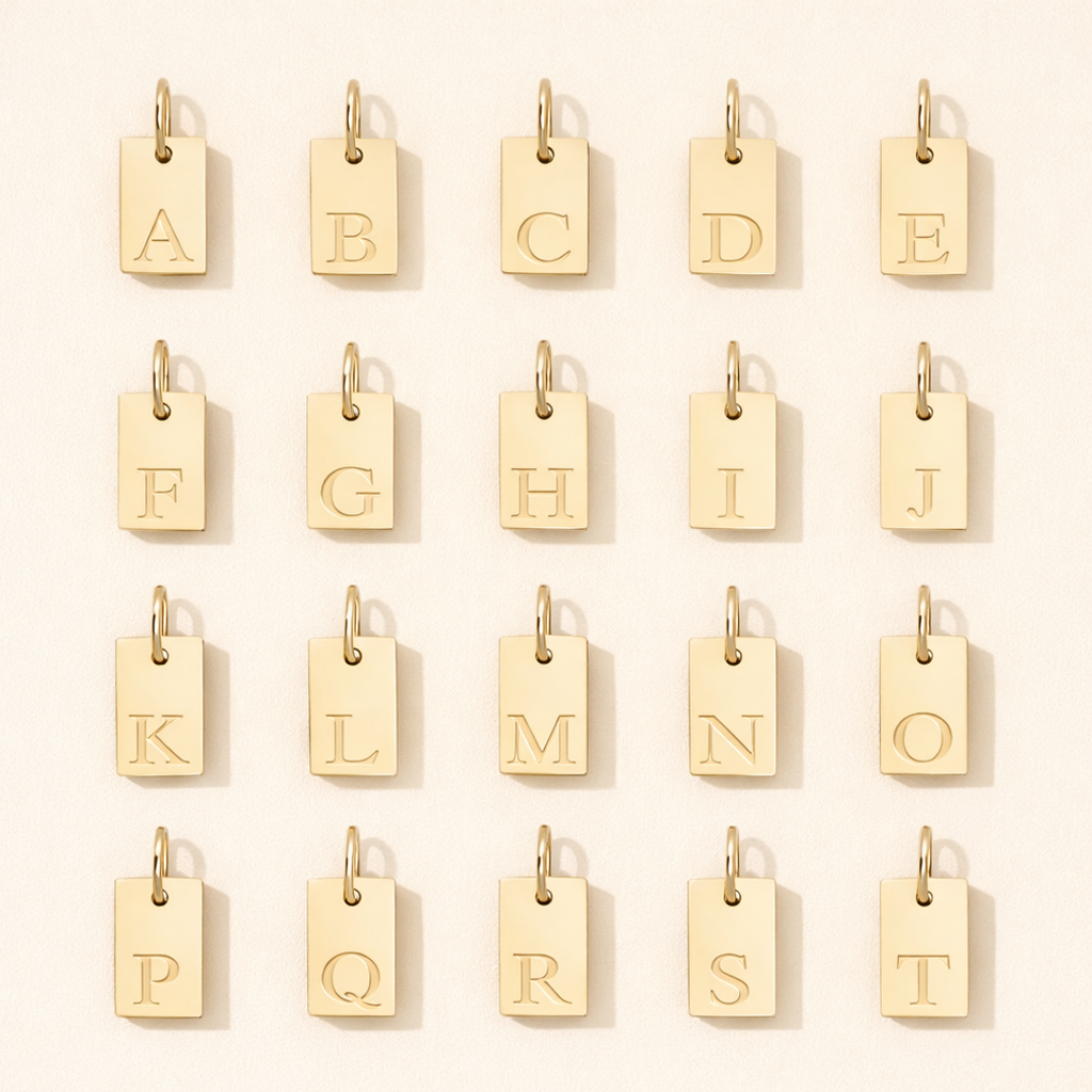 Initial Bar Charm: A to Z