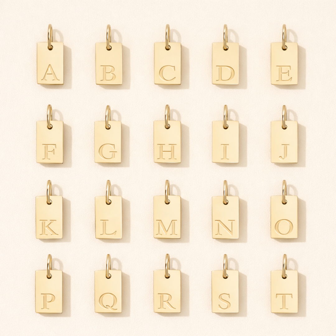 Initial Bar Charm: A to Z