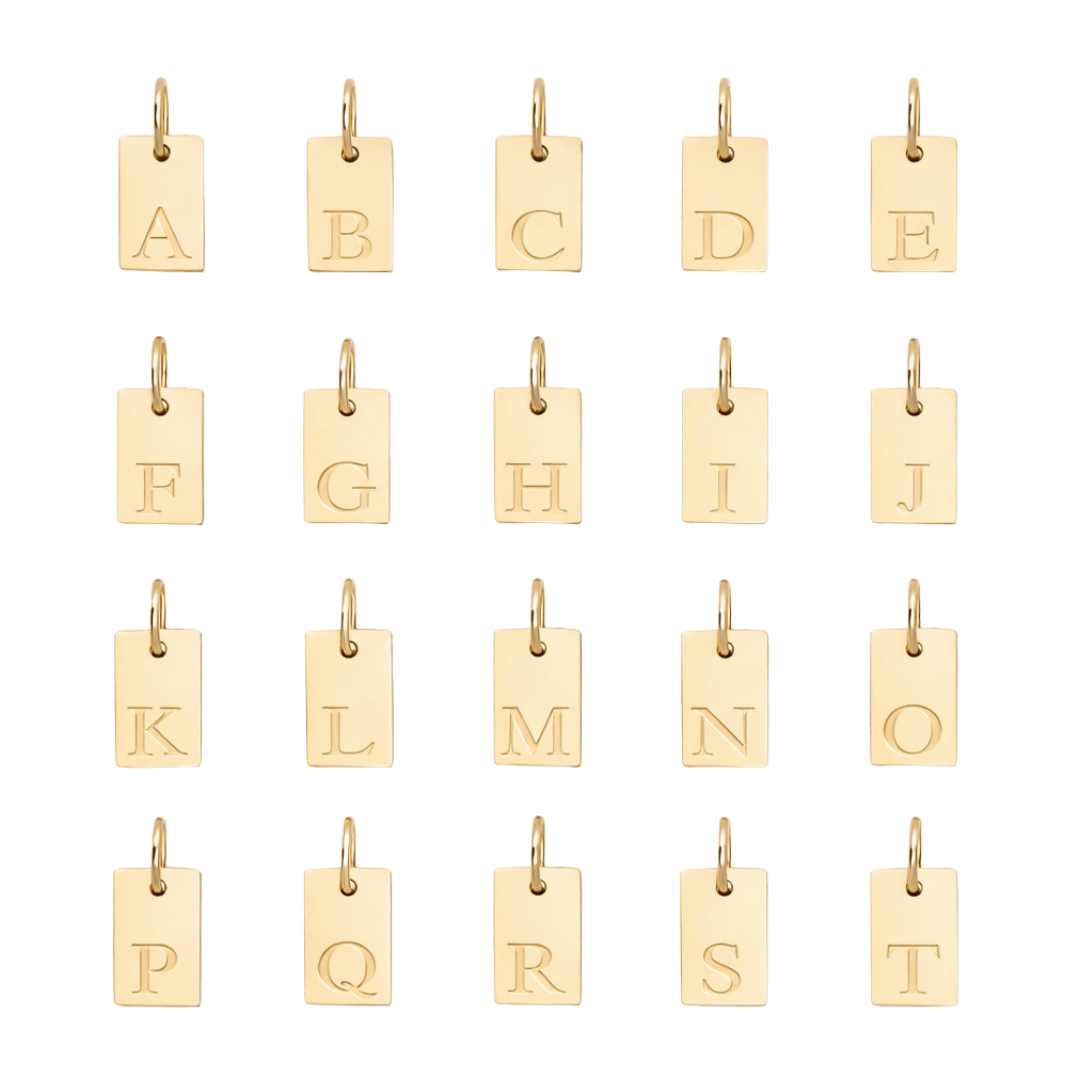 Initial Bar Charm: A to Z