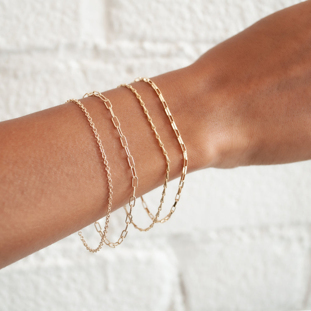 Long Box Base Chain Bracelet - Gold Filled
