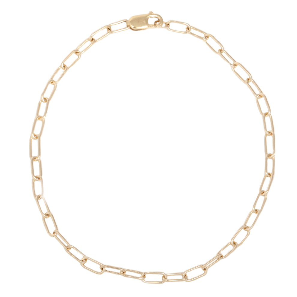 Paperclip Base Chain Bracelet - Gold Filled