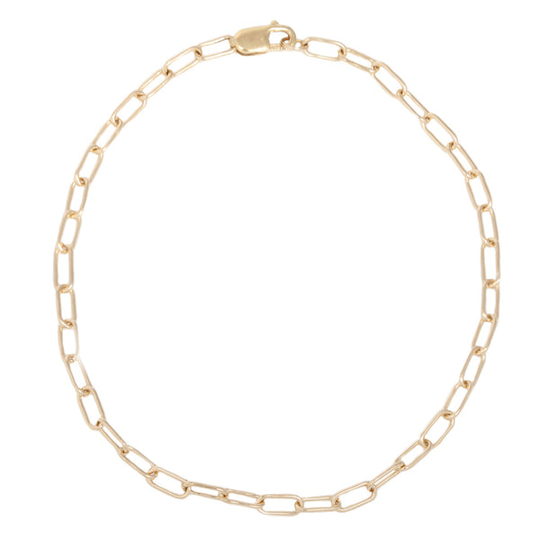 Paperclip Base Chain Bracelet - Gold Filled