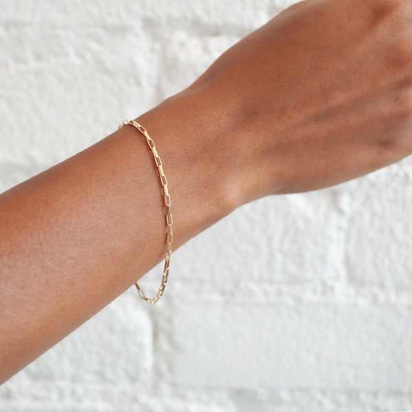 Long Box Base Chain Bracelet - Gold Filled
