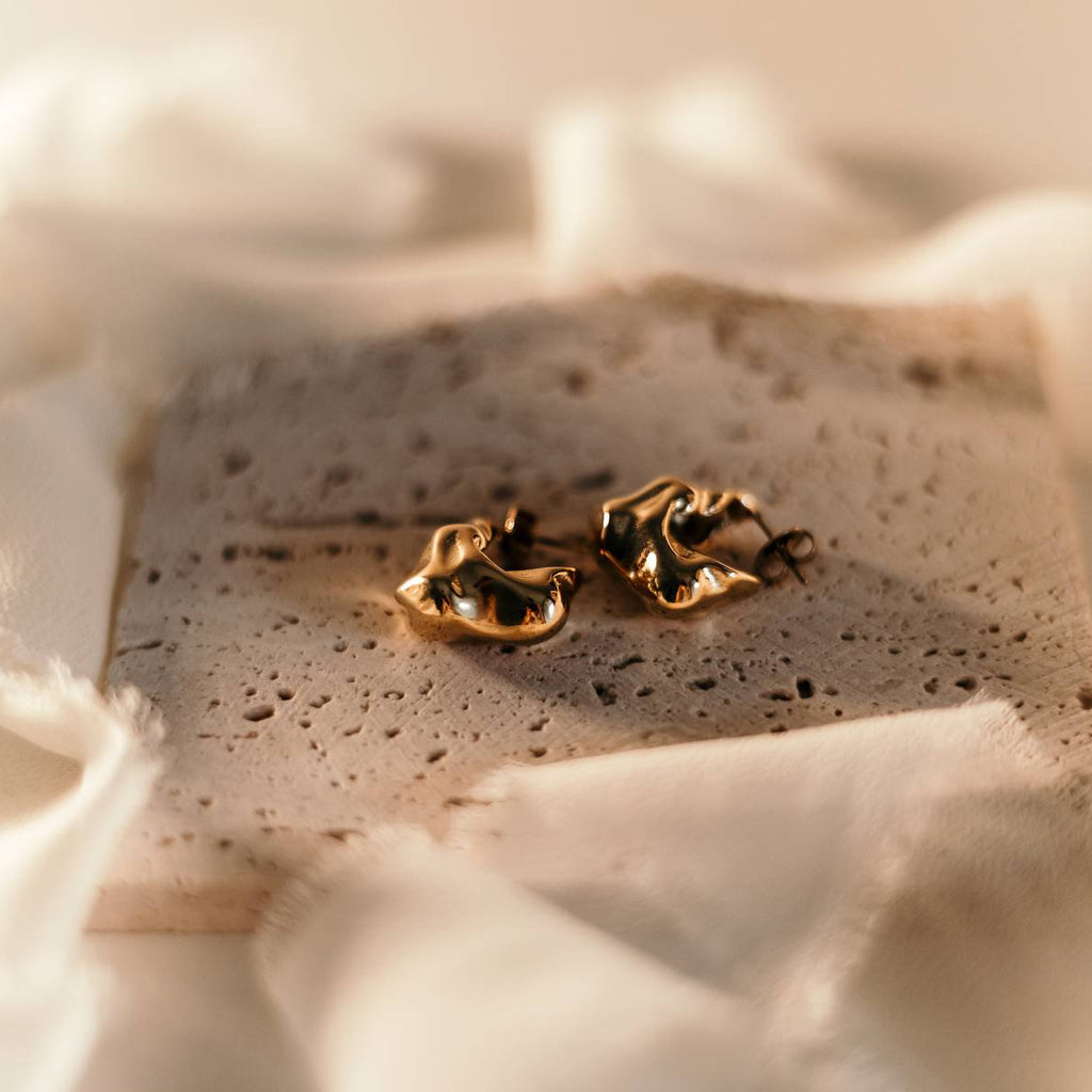 Aura Geometric Gold Earrings