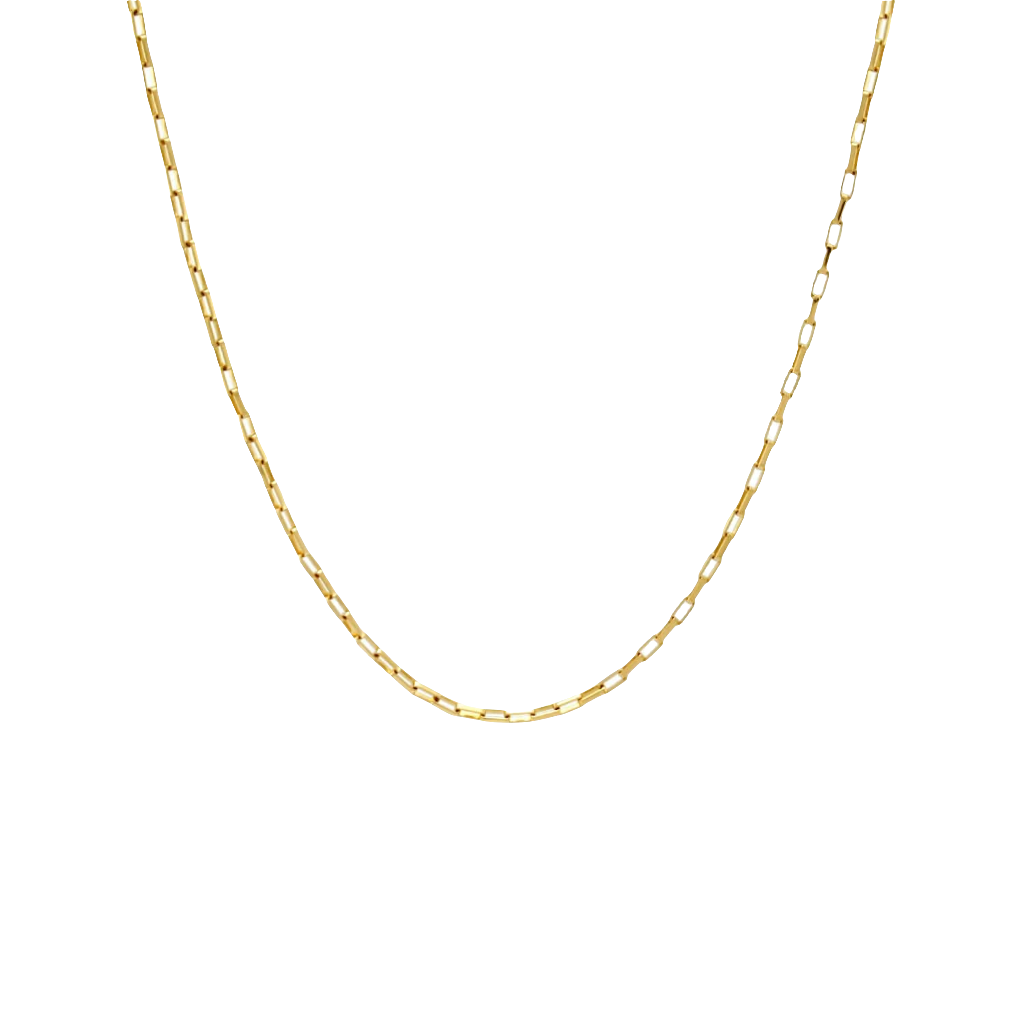 Long Box Base Chain Necklace - Gold Filled