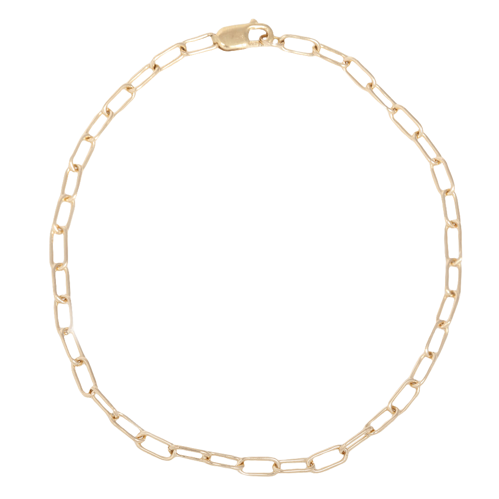 Paperclip Base Chain Bracelet - Gold Filled