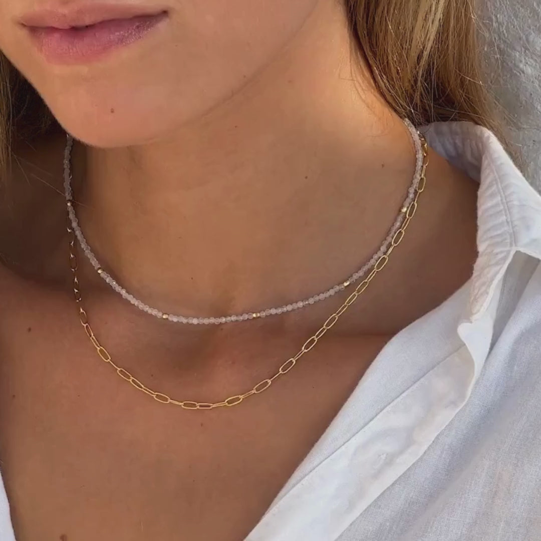 Paperclip Base Chain Necklace - Gold Filled